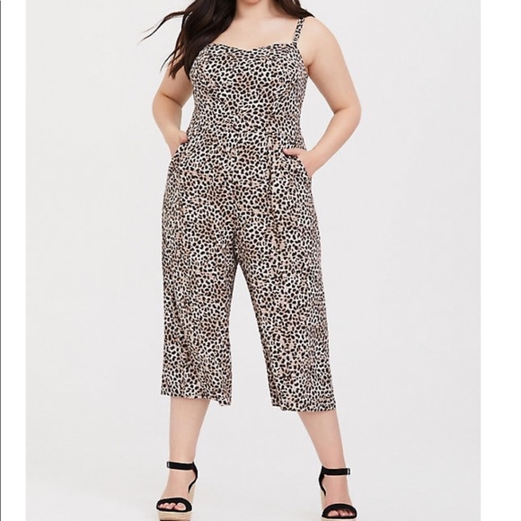 leopard print culotte jumpsuit